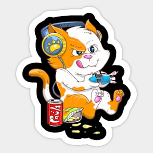 Cat Gaming Cat Kawaii Video Games  Gamer Sticker